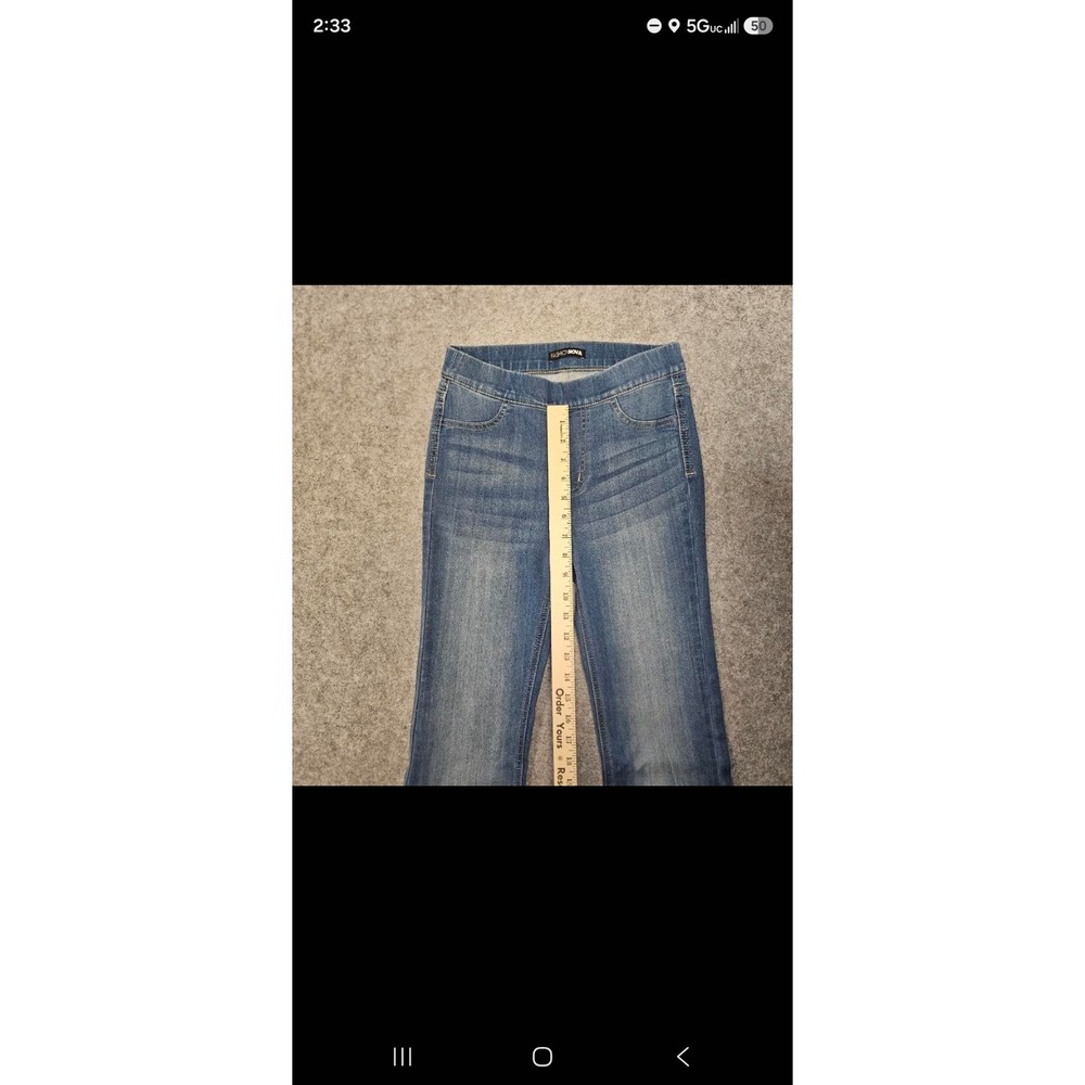 Fashion Nova Womens High Waisted Pull On Flare Jeans Medium Wash Denim Blue S - Picture 5 of 12